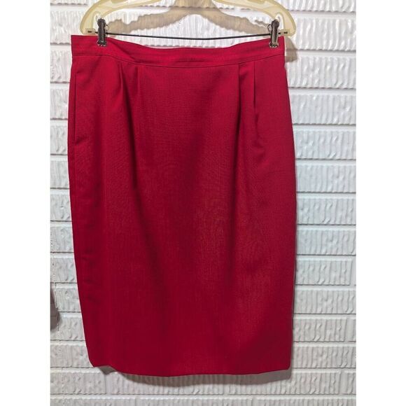 Jacqueline Ferrar Women's Red Solid Dress Skirt Jacket Ensemble 3-Piece Set Size - Picture 5 of 11